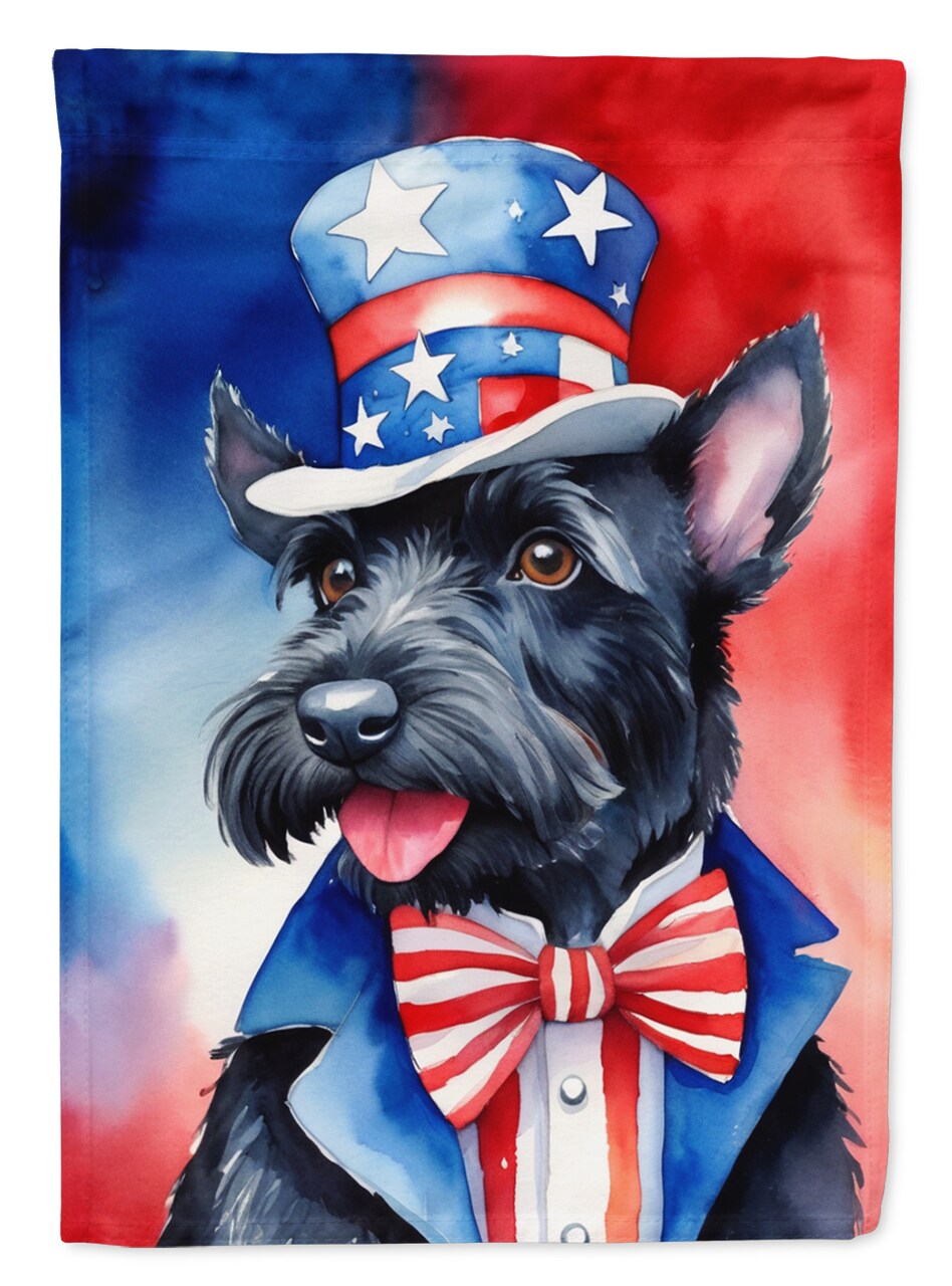 Caroline's Treasures Scottish Terrier Patriotic American Garden Flag